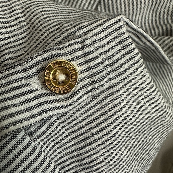 ELLEN TRACY Black and White Striped Linen Blend Popover Tunic - Picture 9 of 13